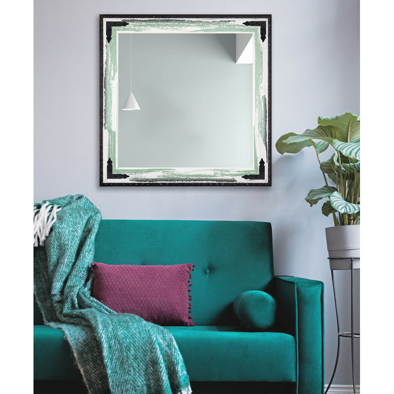 Umstead Solid Wood Flat Wall Mirror, 25.5" H x 25.5" W, Seafoam