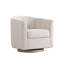 Fauteuil d'appoint pivotant en chenille l 31 po avec base en bois d'hévéa-2074011769