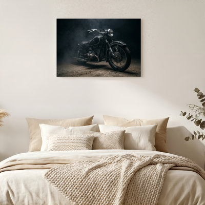 Art mural sur toile Gallery Wrap pour le salon, la chambre à coucher, le bureau ou le vestibule - décoration murale décorative avec moto classique