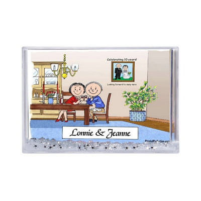 Personalized Anniversary Snow Globe Frame Gift