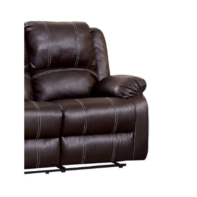 Causeuse inclinable en cuir synthétique Zuriel, Similicuir brun, Brun