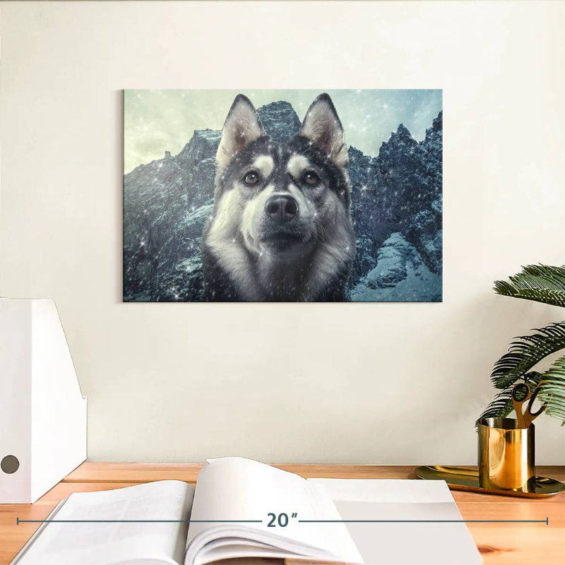 Husky de Sibérie hivernal, H 8 po x l 12 po