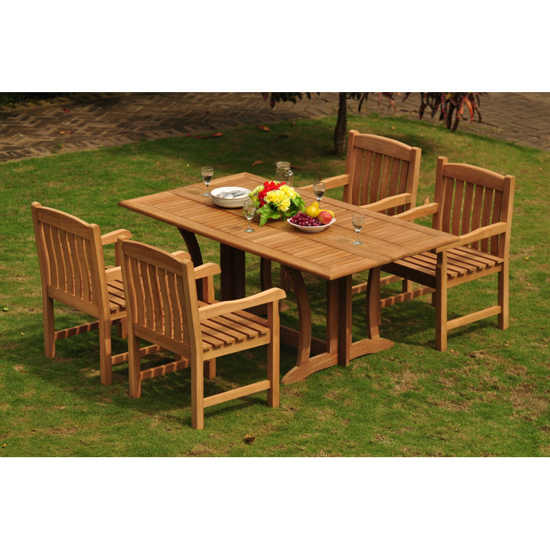 Ensemble repas 5 pièces teck luxueux Espanola, 4