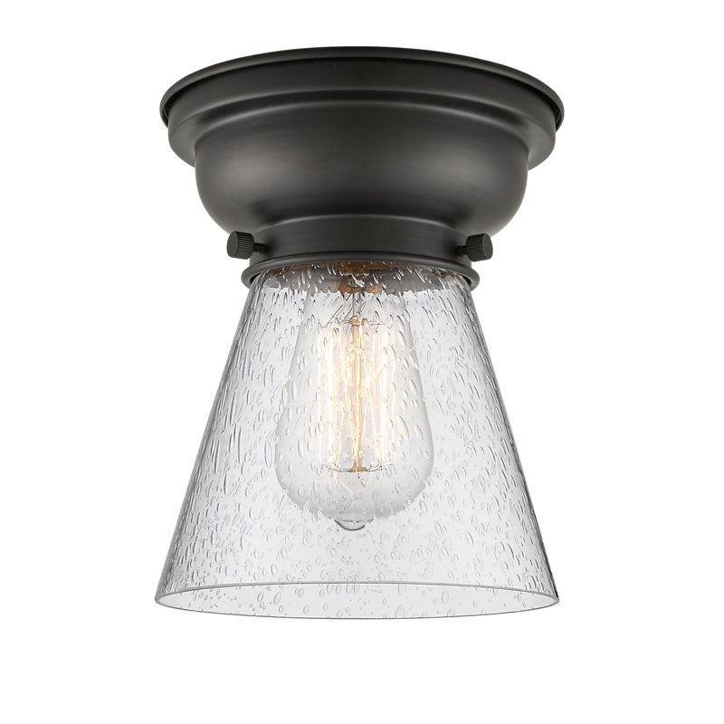 Lomita Glass Flush Mount, Seedy, No Bulb Included, Matte Black