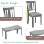 Ensemble de salle à manger de cuisine 6 pièces, table de salle à manger rectangulaire en bois avec 4 chaises rembourrées et un banc, ensemble de table de salle à manger pour 6 personnes, salon, bar et cuisine-490817691