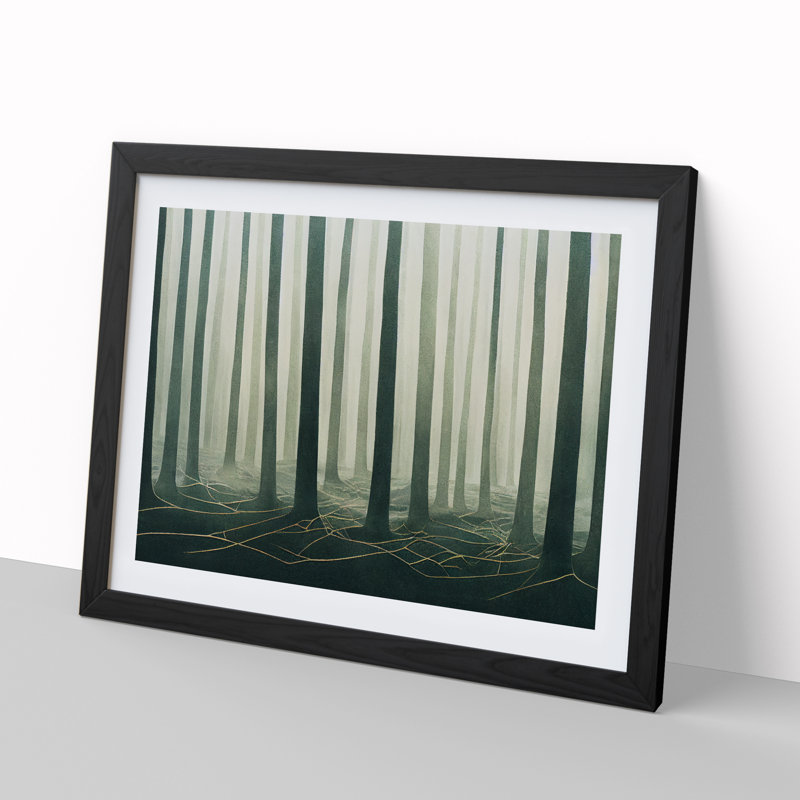 Forest Mist 1 Piece Single Picture Frame Wall Art, 34cm H x 46cm W x 2cm D, Black