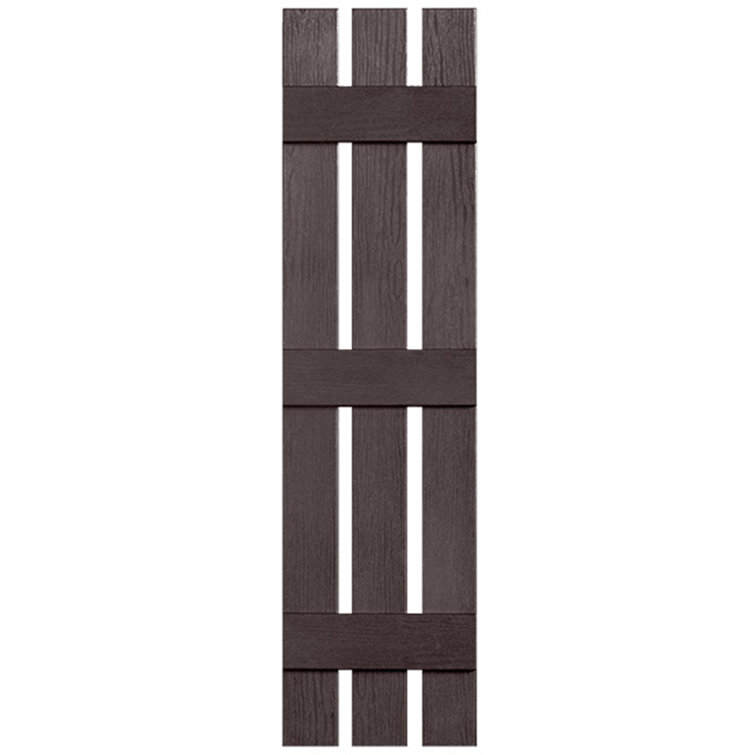 Three Batten, Three Board Open Vinyl Shutters Pair