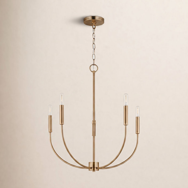 Kendrey 5-Light Chandelier, Laiton satiné