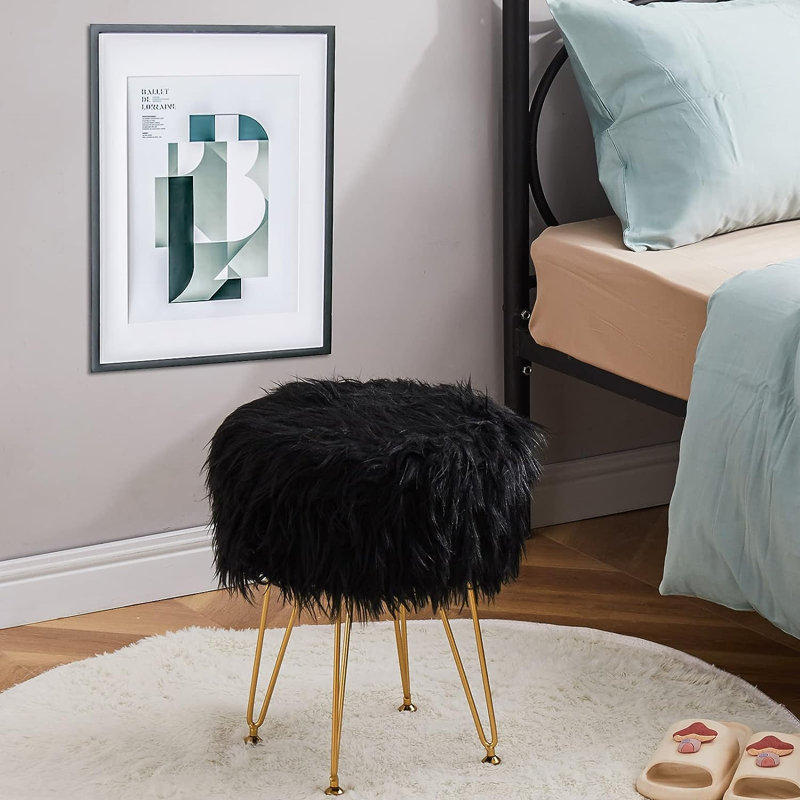 Tabouret d'appoint Niral Steel, Noir