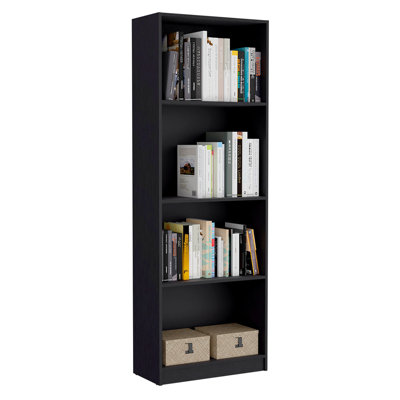 Ensemble de salon noir 4 pièces avec 4 bibliothèques