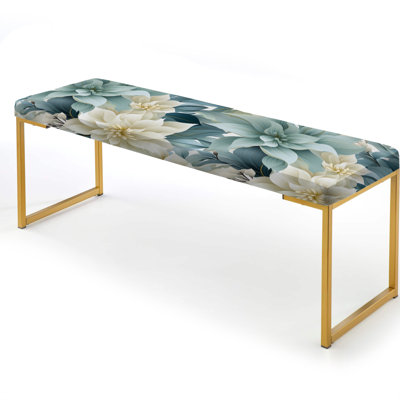 Upholstered Gold Bench