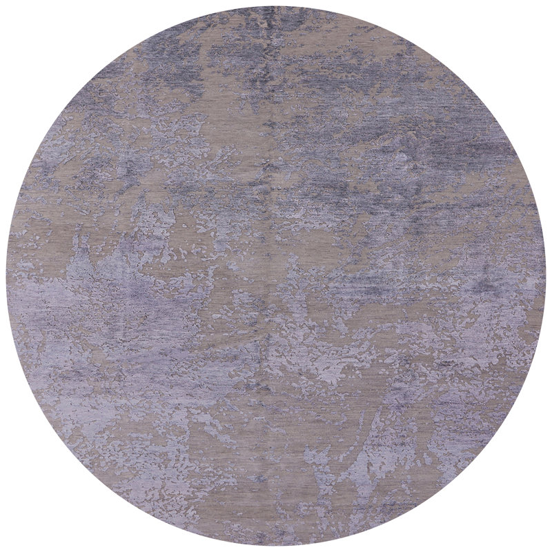Tapis mauve à motif abstrait Boothville, Rond 5 pi