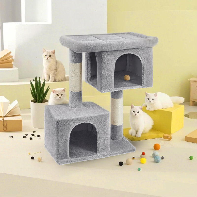 Arbre à chat Franjo, Gris clair, H 39,8 po x l 34,6 po x P 22,4 po