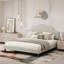 Lit plateforme tapissier avec tête de lit réglable, rembourrage en tissu de lin-2027060406-2027060403
