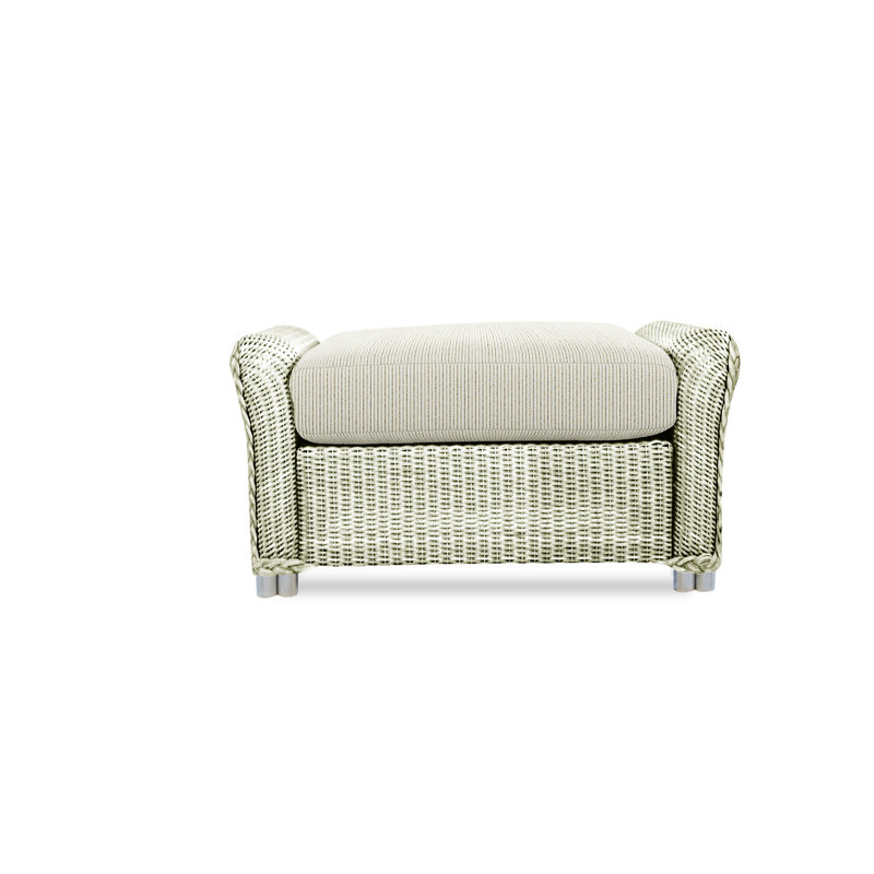 Reflections Outdoor Ottoman, Ivory, Friendly Flax