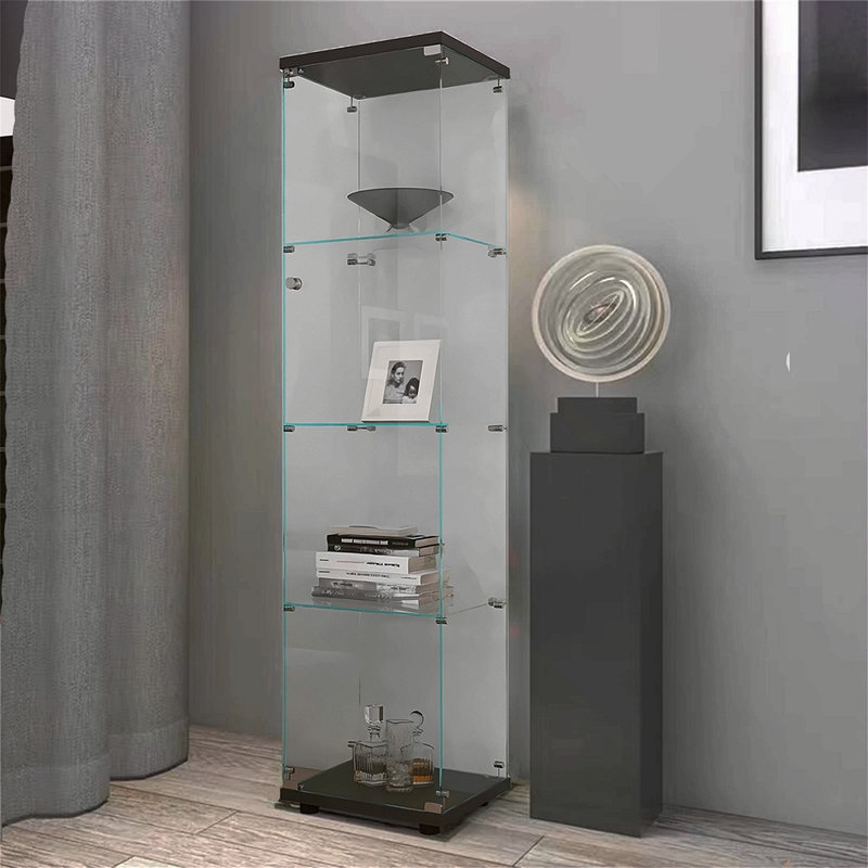 Vitrine en verre avec 4 portes et 4 tablettes