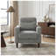 Fauteuil d'appoint moderne en chenille grise avec siège à ressorts ensachés et structure en bois massif