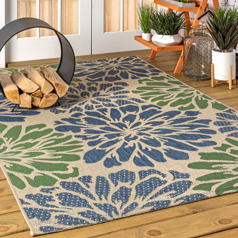 Floral Indoor / Outdoor Area Rug, Rectangle 236 x 305cm