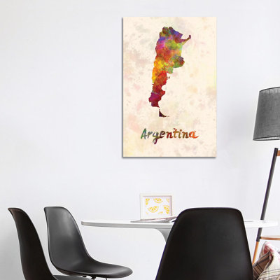 Argentina In Watercolor by Paul Rommer - Wrapped Canvas Painting