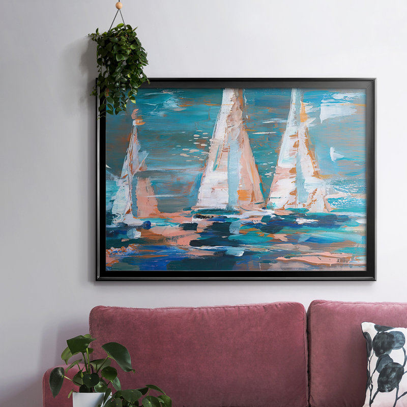 Pop Regatta II, reproduction d'art sur toile, H 30 po x l 44 po x P 1,5 po, Noir