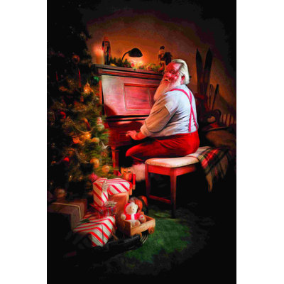 " Santa Playing Piano " Painting Print