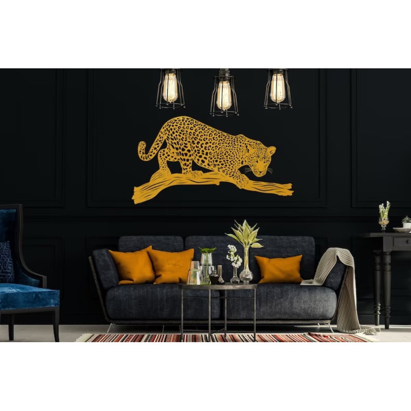 Handmade Boho Wall Decor on Metal, 55cm H x 30cm W x 2cm D, Gold