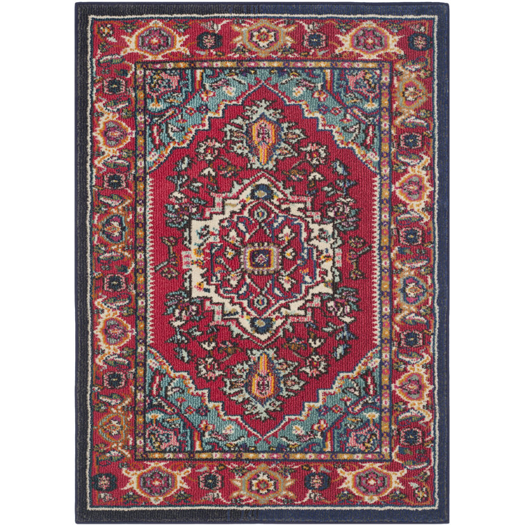Hertzler Oriental Red/Turquoise Area Rug