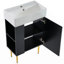 Meuble-lavabo simple 21,6 po, armoire combinée, meuble de rangement pour salle de bain, lavabo simple en céramique-1210597937