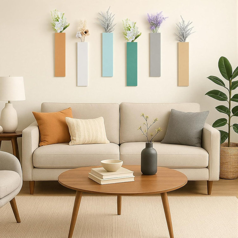 6 pots de fleurs muraux suspendus Boho
