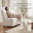 Boneless Compact Modern Loveseat with Plush Boucle Upholstery and Curved Backrest