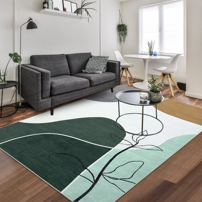 Modern Abstract Morandi Geometric Printed Carpet Washable Area Rug Carpet for Living Room Bedroom Low Pile Non Slip Neutral Rugs Stain Resistant Soft Thin Rug Runner Rug for Entryway Indoor Floor Mats Office Laundry Farmhouse Decor