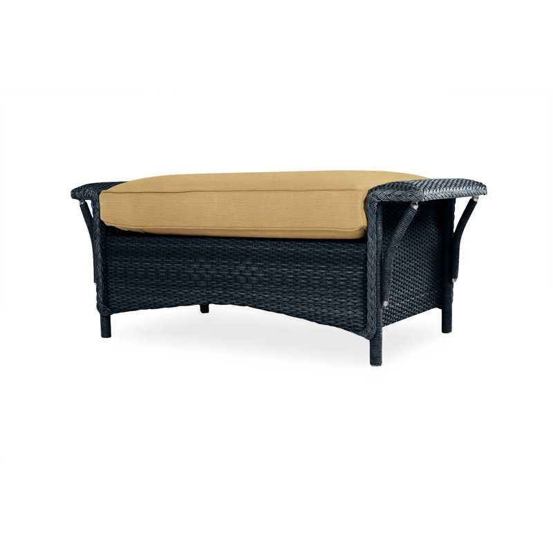 Nantucket Outdoor Ottoman, Sailcloth Seagull, Ebony