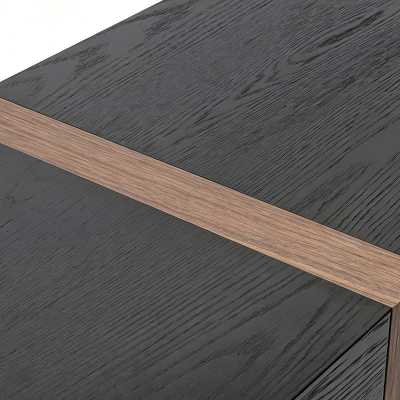 Table d'entrée noire de style zen rétro, H 31,50 po x l 55,11 po x P 13,77 po