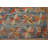 Antique Allover Floral Wool & Cotton Hooked - Loop Pile Blue 1890s Rug