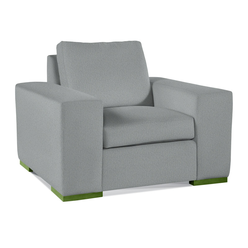 Memphis Armchair, Light Blue Performance Fabric; 0851-55, Java