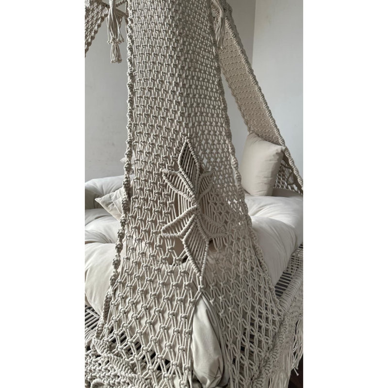 Balancelle royale avec coussin pour une détente intérieure et extérieure, Crème