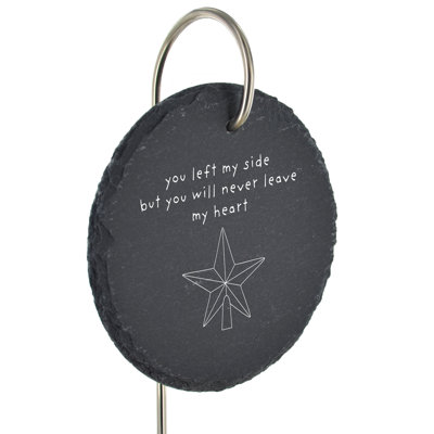 Braniya Slate Circle Christmas Grave Marker Memorial Plaque