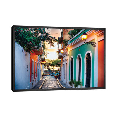 Old San Juan Street In Sunset Glow, Puerto Rico by George Oze - Print on Canvas