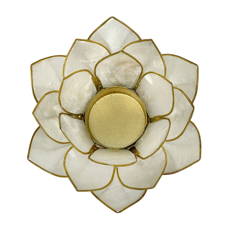 Porte-bougie petite fleur de lotus blanc