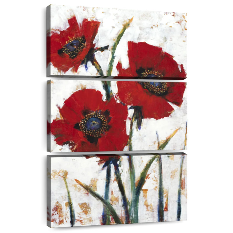 Harnek - coquelicot rouge I, H 38 po x l 24 po