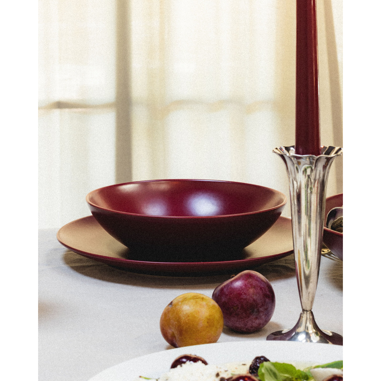 Stoneware Cereal Bowl, Plum