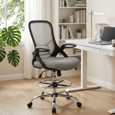 Ergonomic Mesh Office Chair with Adjustable Height and Footrest Ring for Home Office
