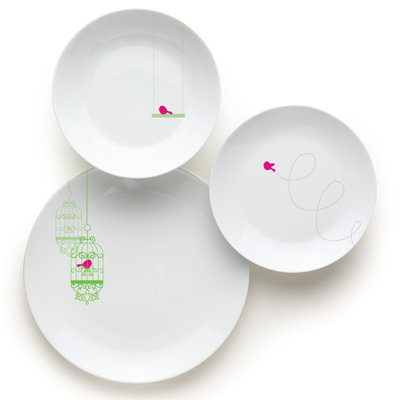 Liberte Piece Porcelain China Dinnerware Set - Service for 6