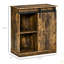Armoire à vin industrielle, armoire de rangement à buffet, buffet de service avec porte de grange coulissante et support à vin pour 6 bouteilles