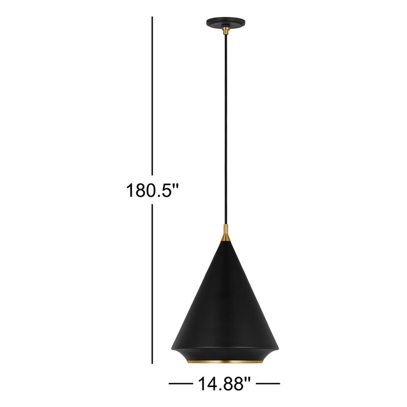 Stanza 1 - Light Pendant, Midnight Black, 19.63" H x 14.88" W x 14.88" D