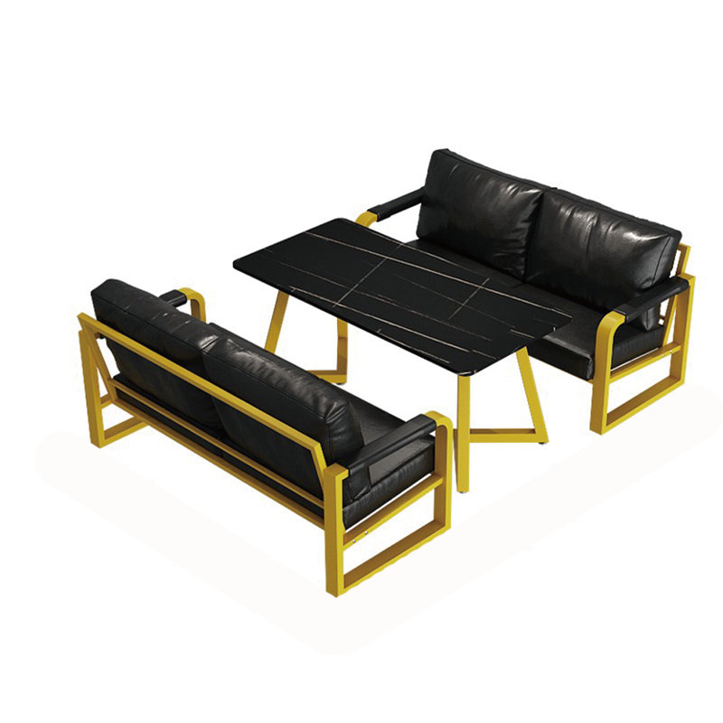 Ensemble de salle à manger Masaichi, Jaune, Jaune, H 29,6 po x L 23,7 po x l 47,3 po