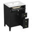 Meuble-lavabo de salle de bain avec lavabo, 3 tiroirs et support de rangement à 2 niveaux-129442964