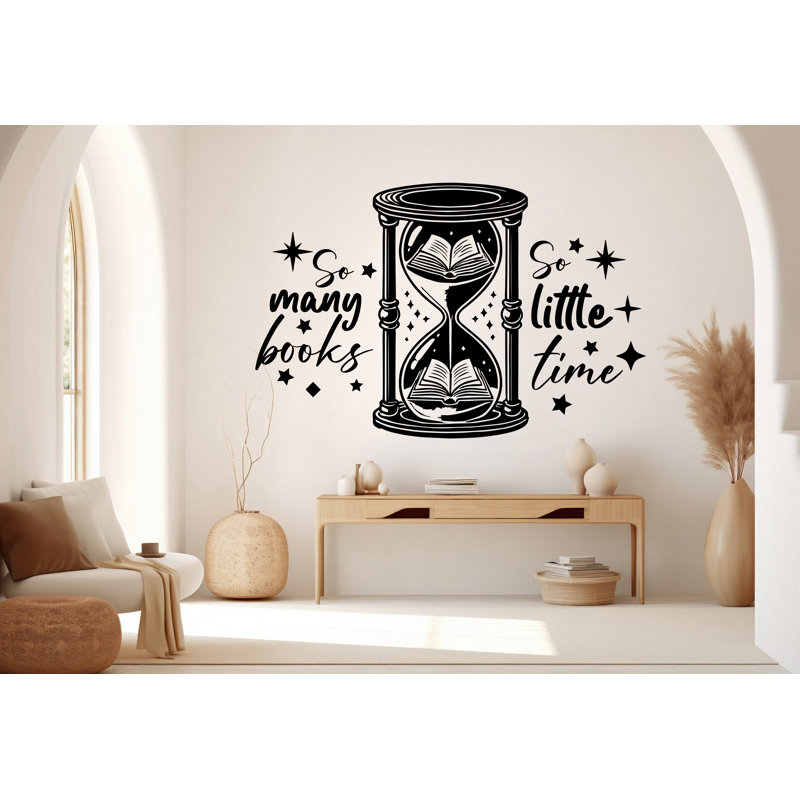 Autocollants muraux pour livres So So Little Time So So Time, H 24 po x l 15 po, Noir mat