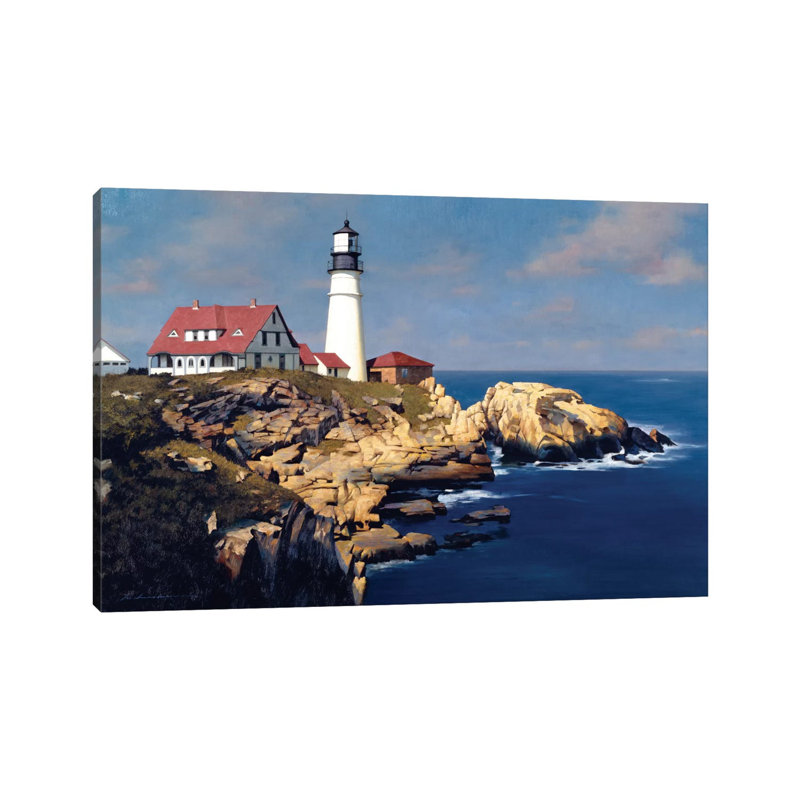 Coastal Lighthouse by Zhen-Huan Lu - Wrapped Canvas Print, Wrapped Canvas, 20.32 cm H x 30.48 cm W