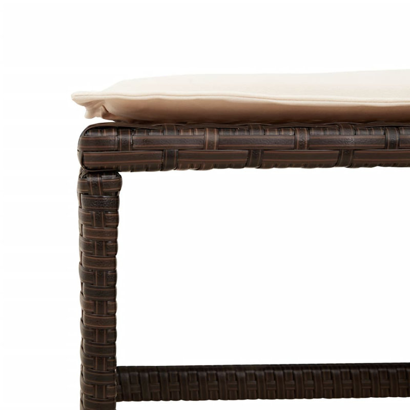  Garden Dining Set Brown, Black, Cream White